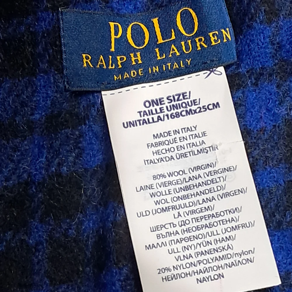 Polo Ralph Lauren Reversible Plaid Virgin Wool Men Scarf 72